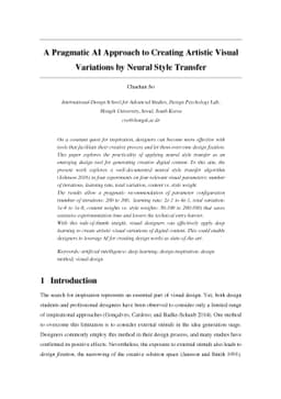 A Pragmatic AI Approach to Creating Artistic Visual Variations by Neural
  Style Transfer