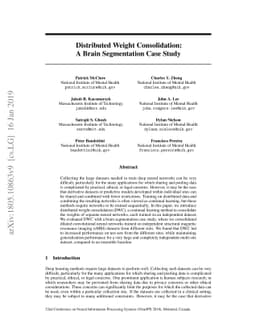 Distributed Weight Consolidation: A Brain Segmentation Case Study