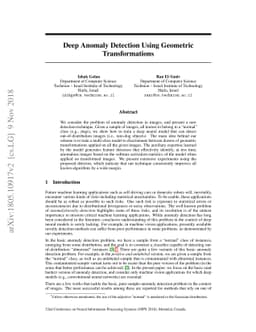 Deep Anomaly Detection Using Geometric Transformations