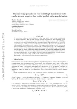 Optimal ridge penalty for real-world high-dimensional data can be zero
  or negative due to the implicit ridge regularization