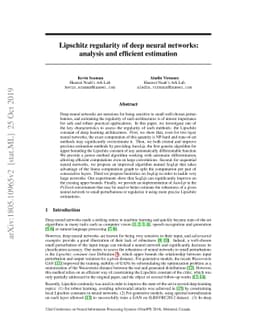 Lipschitz regularity of deep neural networks: analysis and efficient
  estimation