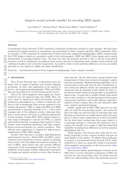 Adaptive neural network classifier for decoding MEG signals