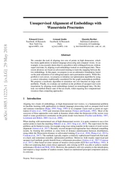 Unsupervised Alignment of Embeddings with Wasserstein Procrustes