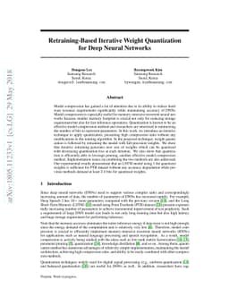 Retraining-Based Iterative Weight Quantization for Deep Neural Networks