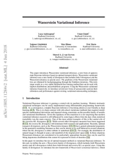 Wasserstein Variational Inference