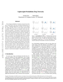 Lightweight Probabilistic Deep Networks