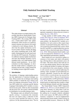 Fully Statistical Neural Belief Tracking