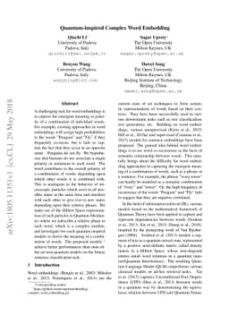 Quantum-inspired Complex Word Embedding