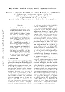 Like a Baby: Visually Situated Neural Language Acquisition