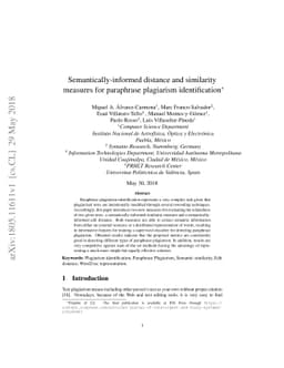 Semantically-informed distance and similarity measures for paraphrase
  plagiarism identification