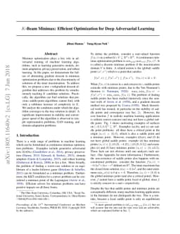 K-Beam Minimax: Efficient Optimization for Deep Adversarial Learning