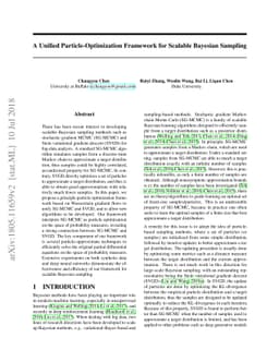 A Unified Particle-Optimization Framework for Scalable Bayesian Sampling