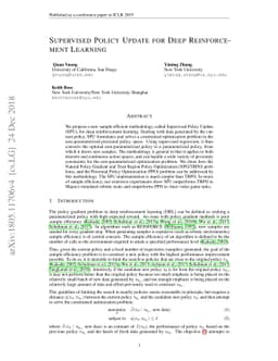 Supervised Policy Update for Deep Reinforcement Learning