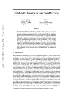 Collaborative Learning for Deep Neural Networks