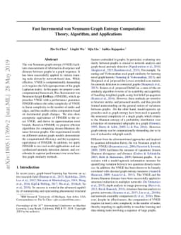 Fast Incremental von Neumann Graph Entropy Computation: Theory,
  Algorithm, and Applications