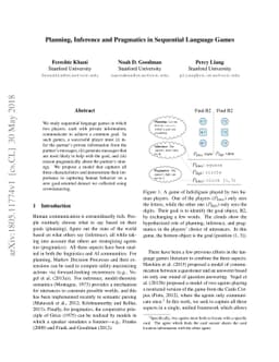 Planning, Inference and Pragmatics in Sequential Language Games