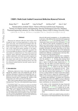 CRRN: Multi-Scale Guided Concurrent Reflection Removal Network