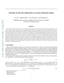 Stochastic Zeroth-order Optimization via Variance Reduction method