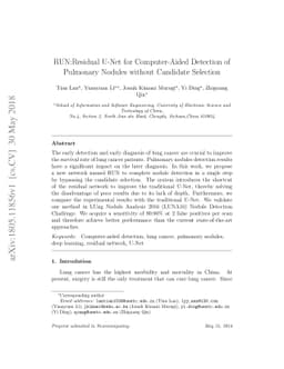 RUN:Residual U-Net for Computer-Aided Detection of Pulmonary Nodules
  without Candidate Selection