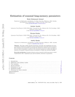 Estimation of seasonal long-memory parameters