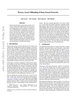 Privacy Aware Offloading of Deep Neural Networks