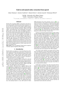 End-to-end named entity extraction from speech
