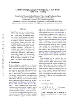 Code-Switching Language Modeling using Syntax-Aware Multi-Task Learning