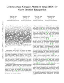 Context-aware Cascade Attention-based RNN for Video Emotion Recognition