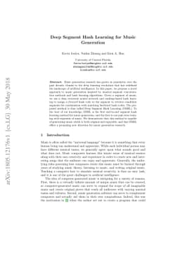 Deep Segment Hash Learning for Music Generation