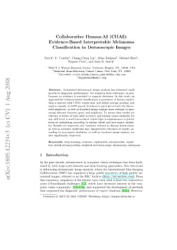 Collaborative Human-AI (CHAI): Evidence-Based Interpretable Melanoma
  Classification in Dermoscopic Images