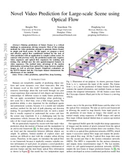 Novel Video Prediction for Large-scale Scene using Optical Flow