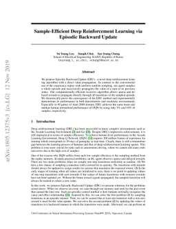 Sample-Efficient Deep Reinforcement Learning via Episodic Backward
  Update