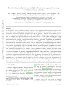 One-shot domain adaptation in multiple sclerosis lesion segmentation
  using convolutional neural networks