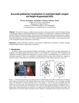 Accurate pedestrian localization in overhead depth images via
  Height-Augmented HOG