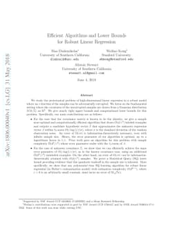 Efficient Algorithms and Lower Bounds for Robust Linear Regression