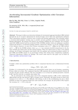 Accelerating Incremental Gradient Optimization with Curvature
  Information