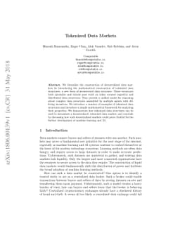 Tokenized Data Markets