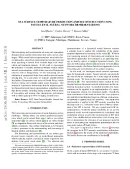 Sea surface temperature prediction and reconstruction using patch-level
  neural network representations