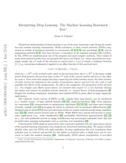 Interpreting Deep Learning: The Machine Learning Rorschach Test?