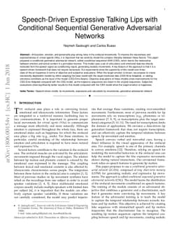 Speech-Driven Expressive Talking Lips with Conditional Sequential
  Generative Adversarial Networks