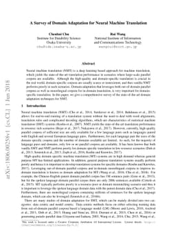 A Survey of Domain Adaptation for Neural Machine Translation