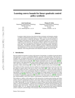 Learning convex bounds for linear quadratic control policy synthesis