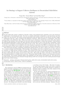 An Ontology to Support Collective Intelligence in Decentralised
  Multi-Robot Systems