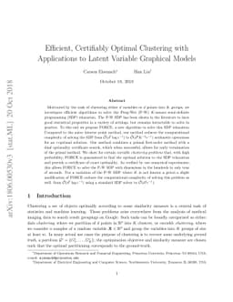 Efficient, Certifiably Optimal Clustering with Applications to Latent
  Variable Graphical Models