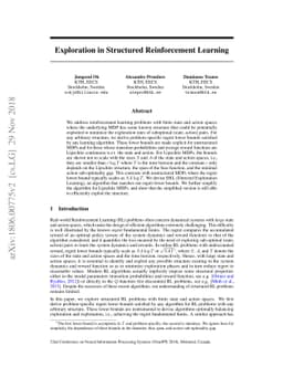 Exploration in Structured Reinforcement Learning