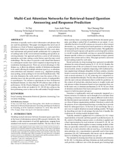Multi-Cast Attention Networks for Retrieval-based Question Answering and
  Response Prediction