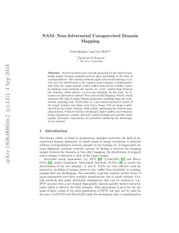 NAM: Non-Adversarial Unsupervised Domain Mapping