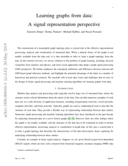 Learning graphs from data: A signal representation perspective