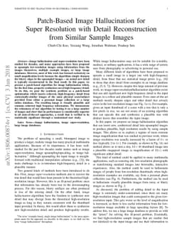 Patch-Based Image Hallucination for Super Resolution with Detail
  Reconstruction from Similar Sample Images