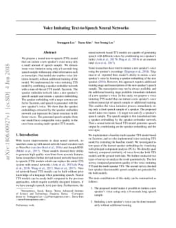 Voice Imitating Text-to-Speech Neural Networks